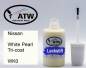 Preview: Nissan, White Pearl Tricoat, WK0: 20ml Lackstift, von ATW Autoteile West.